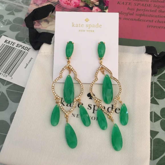Kate Spade Green Lantern Chandelier Earrings